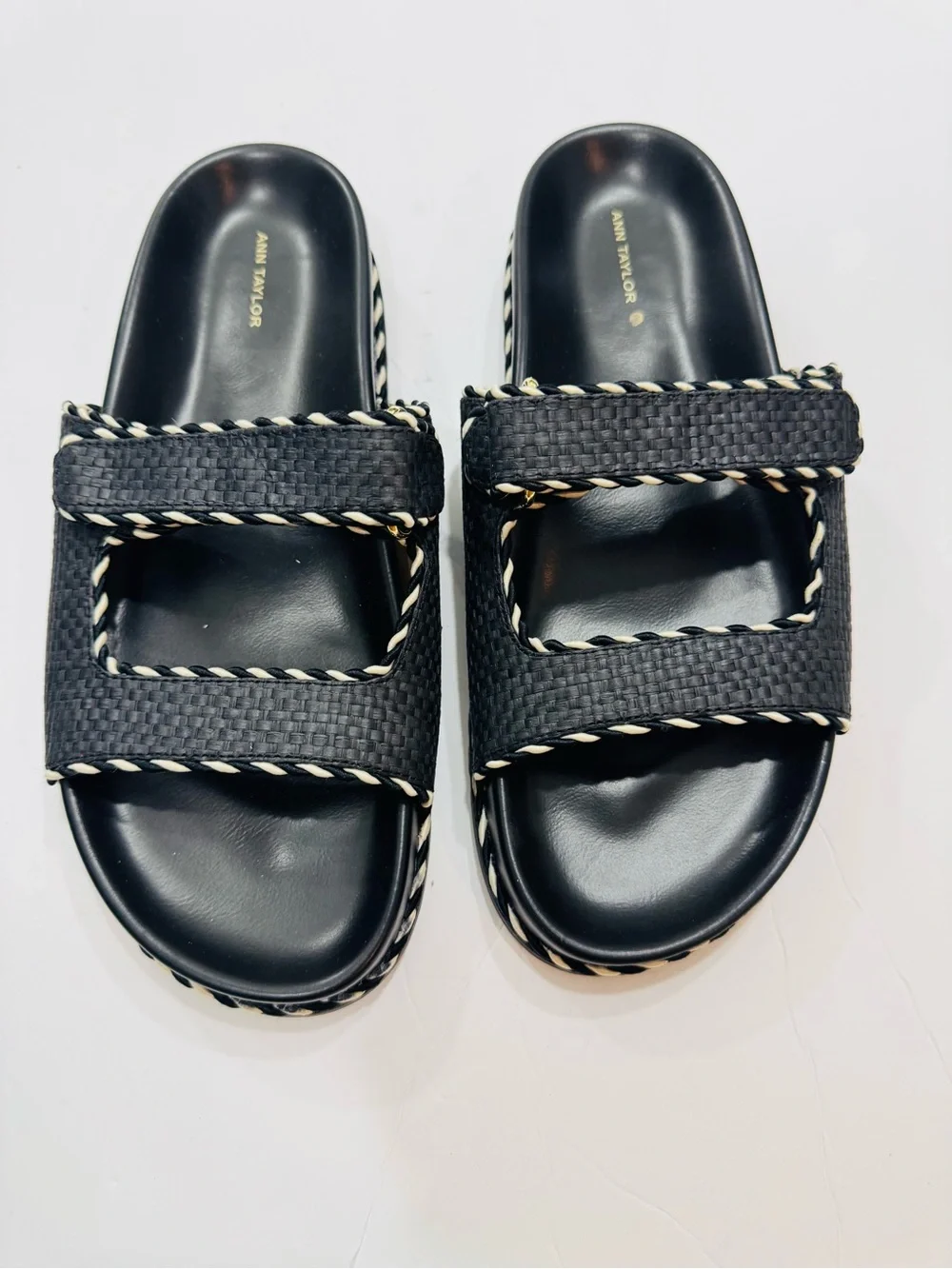 ANN TAYLOR Weekend Collection Straw Sport Sandals Sz 8.5